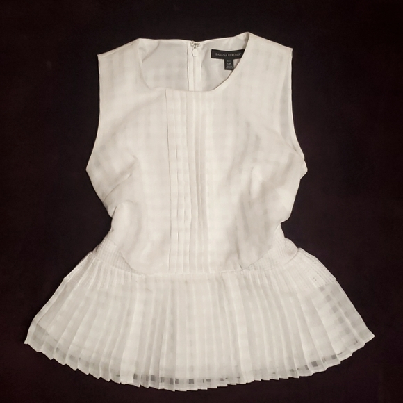 Banana Republic Tops - 🔴 Banana Republic White Peplum Sheer Tank Blouse 🔴